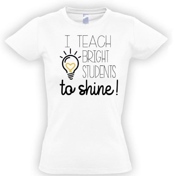 стильная футболка с надписью i teach bright students to shine